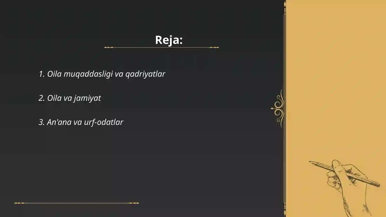 Oila muqaddasligi va qadriyatlar 2