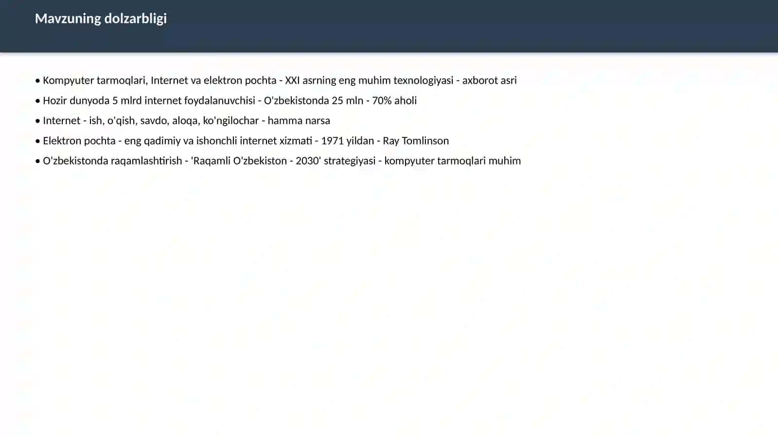 Kompyuter tarmoqlari, Internet va elektron pochta texnologiyalari pptx 2