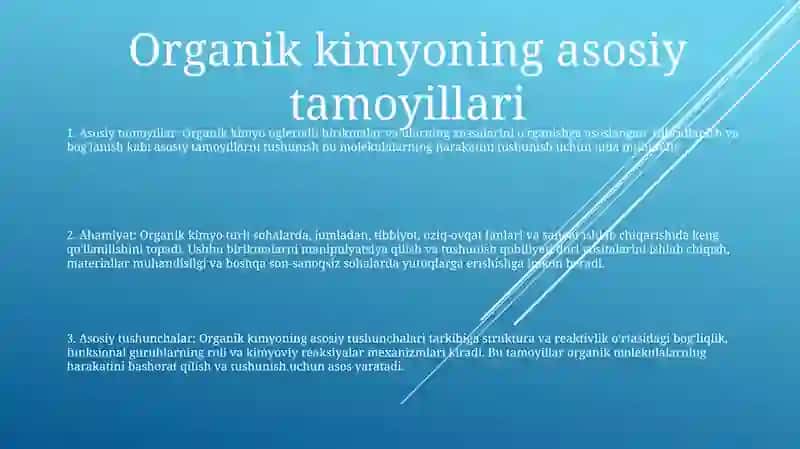 Organik Kimyo Fanining Asosiy Qonunlari Hamda Ularning Ahamiyati Haqida Malumotlar Yozish 2