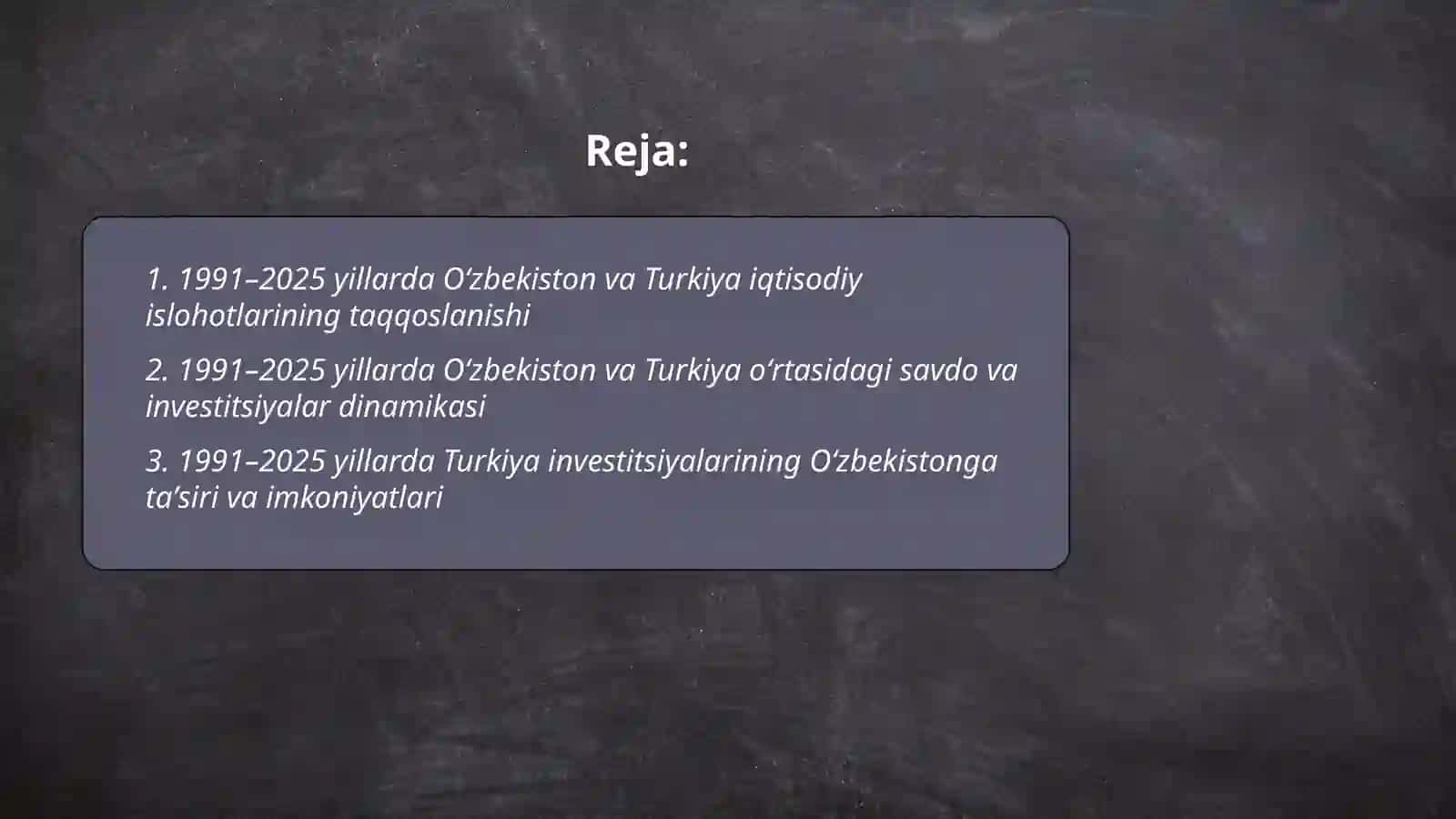 1991-2025 yillarda Oʻzbekistonda va Turkiyada iqtisodiyoti 2