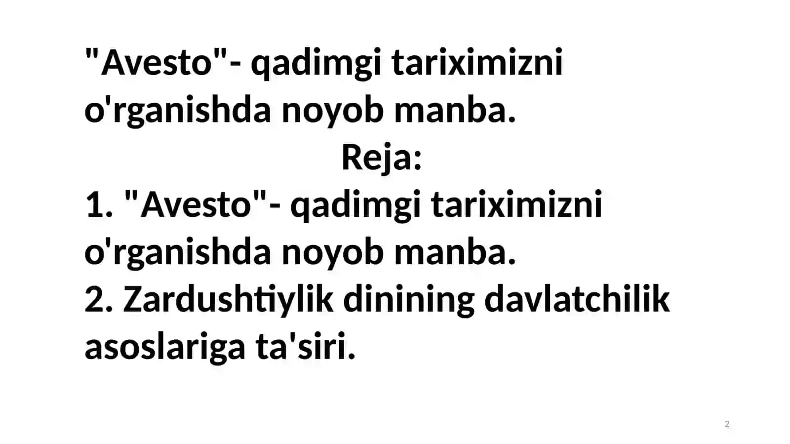 Avesta- qadimgi tarixni öğrenishda noyob manba 2