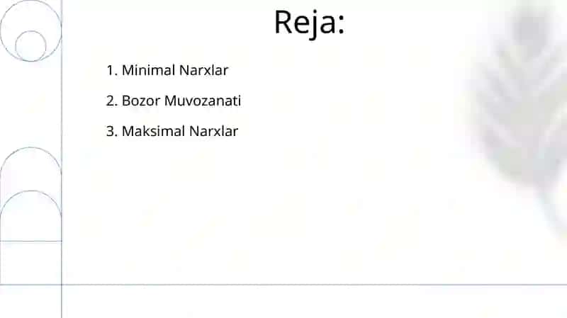 Bozor muvozanati, aksimal va minimal narxlar 2