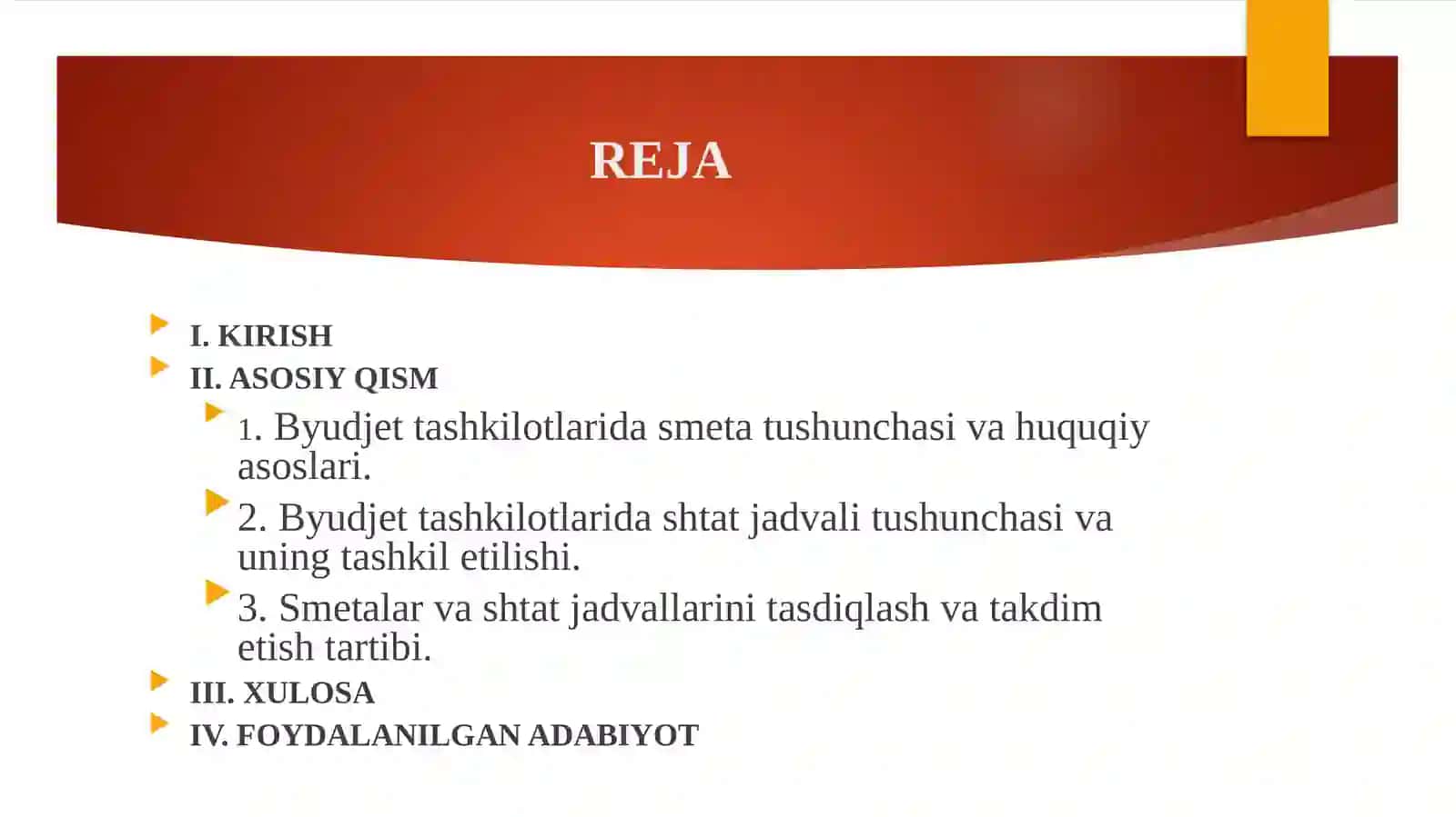 BYUDJET TASHKILOTLARIDA SMETALAR VA SHTAT JADVALLARINI TUZISH, TASDIKLASHVA TAKDIM ETISH TARTIBI 2