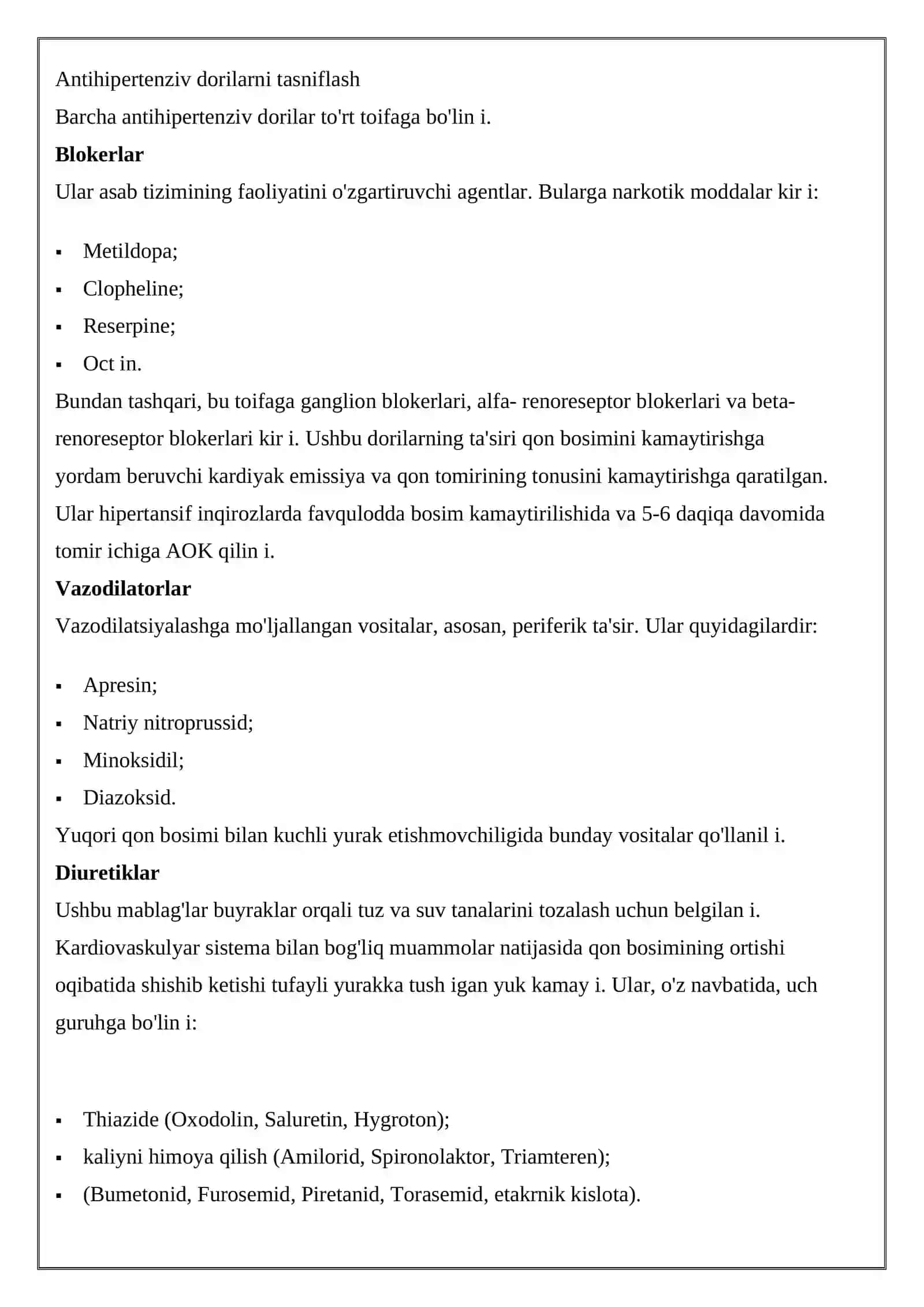 GIPERTONIK KRIZDA ISHLATILADIGAN DORI VOSITALARI 2