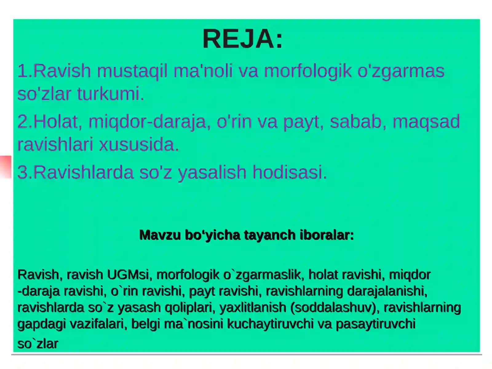 RAVISH VA UNING UMUMIY GRAMMATIK MA’NOSI 2