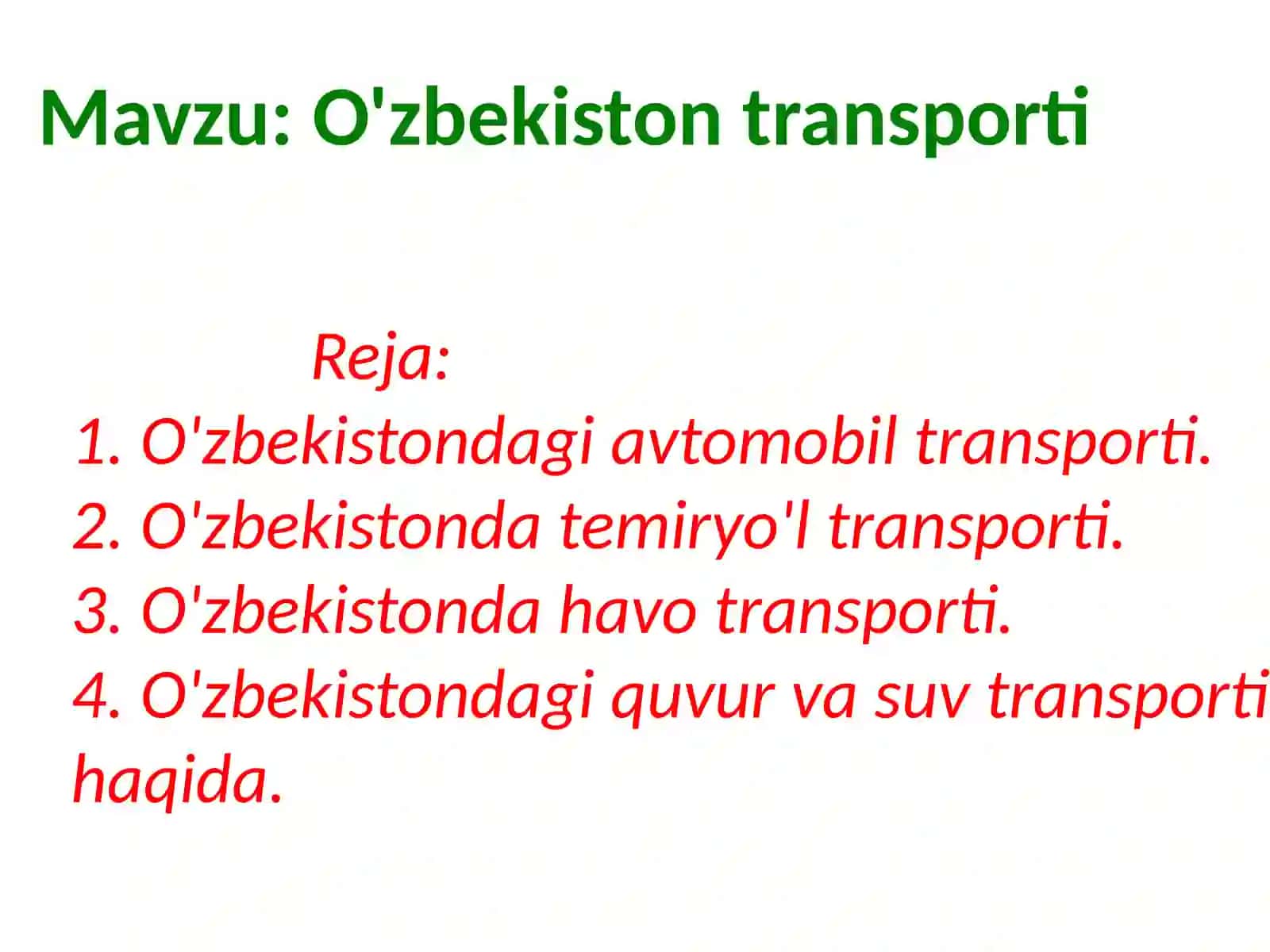 O'zbekiston transporti 2