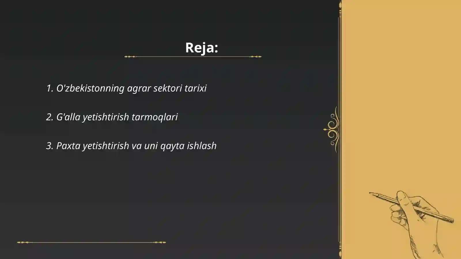 O'zbekiston dehqonchiligi va uning tarmoqlari 2