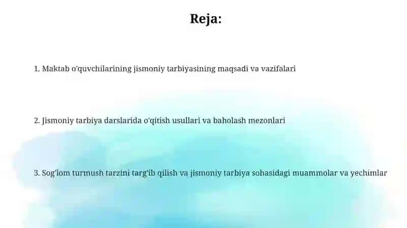 Maktab oʻquvchilarining jismoniy tarbiyasi 2