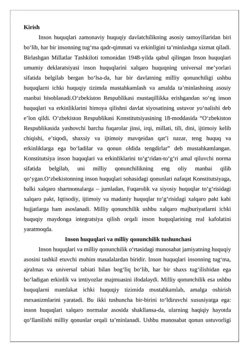 Inson huquqlari va milliy qonunchilik tushunchasi 2