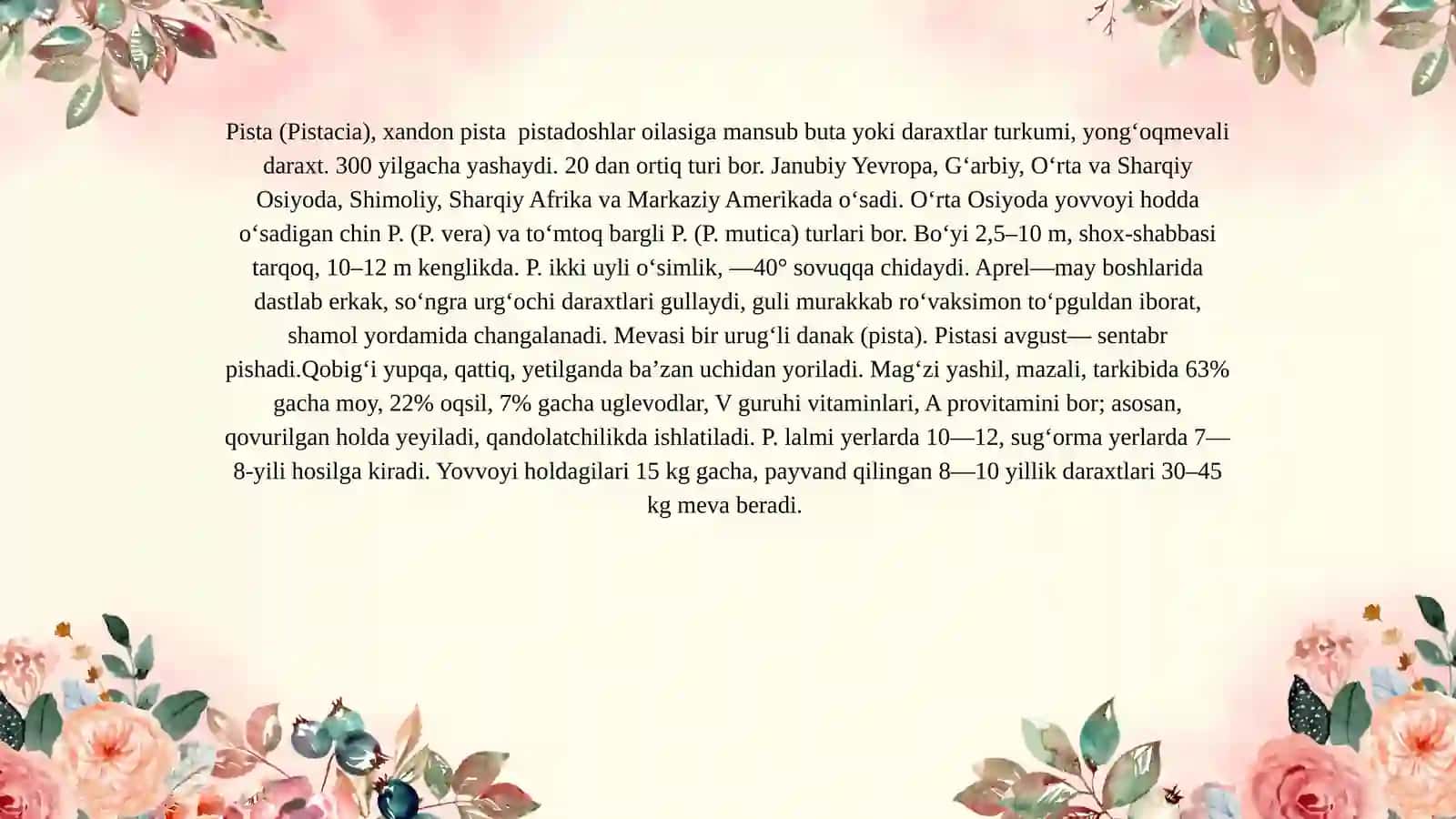 O'rta Osiyoning pistazorlari 2
