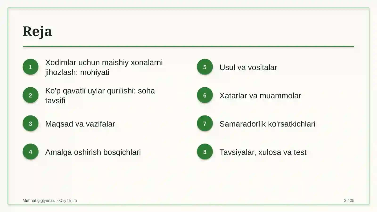 Ko'p qavatli uylar qurilishida xodimlar uchun maishiy xonalarni jihozlash 2