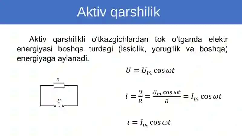 O'zgaruvchan tok zanjirida kondensator 2