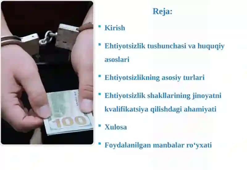 Ehtiyotsizliktushunchasi va turlari 2