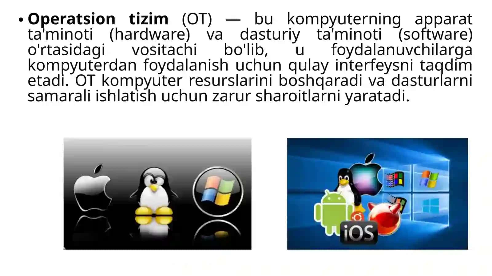 Operatsion tizim va unday uzagakeladigan nosozliklar 2