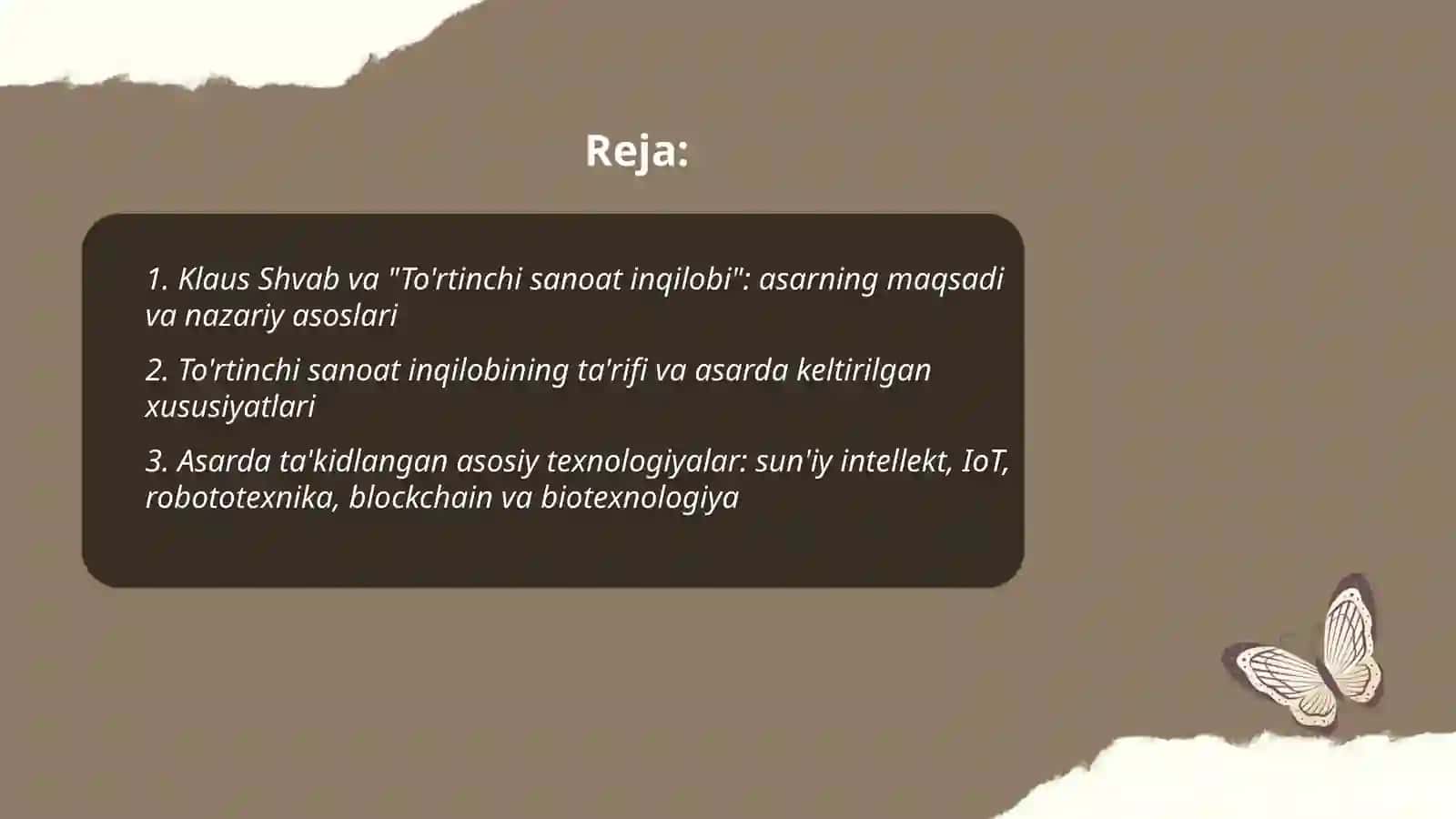 Klaus Shvabning "To'rtinchi sanoat inqilobi" asari tahlili 2
