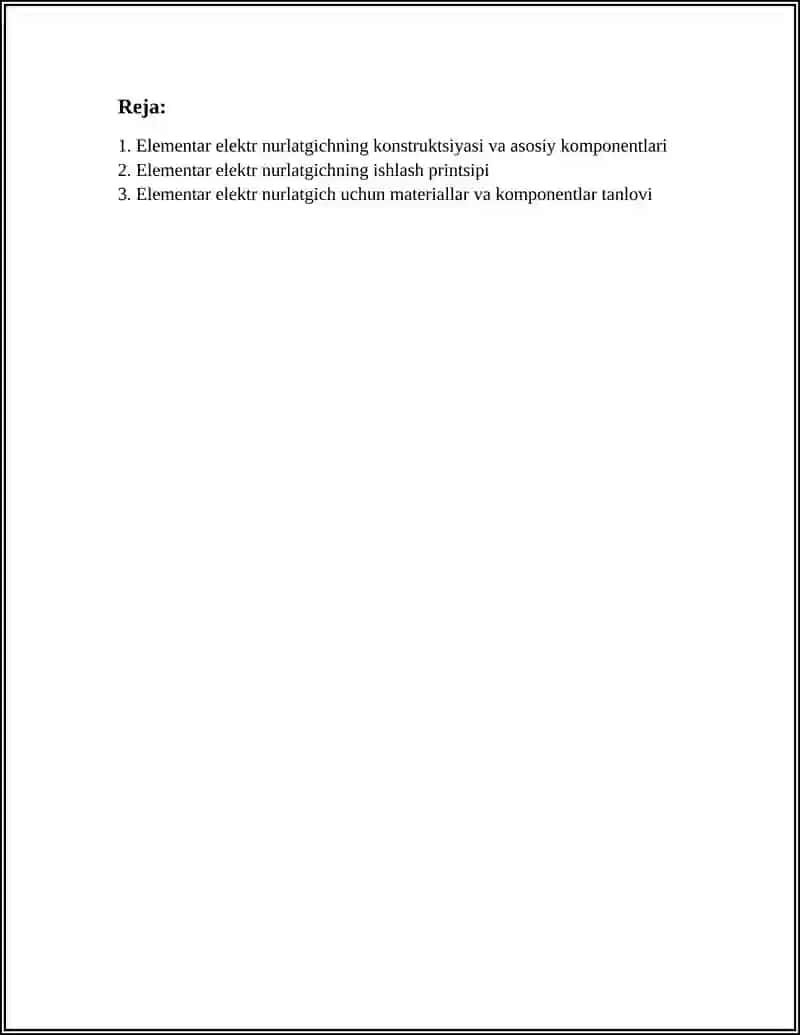 Elementar elektr nurlatgich 2