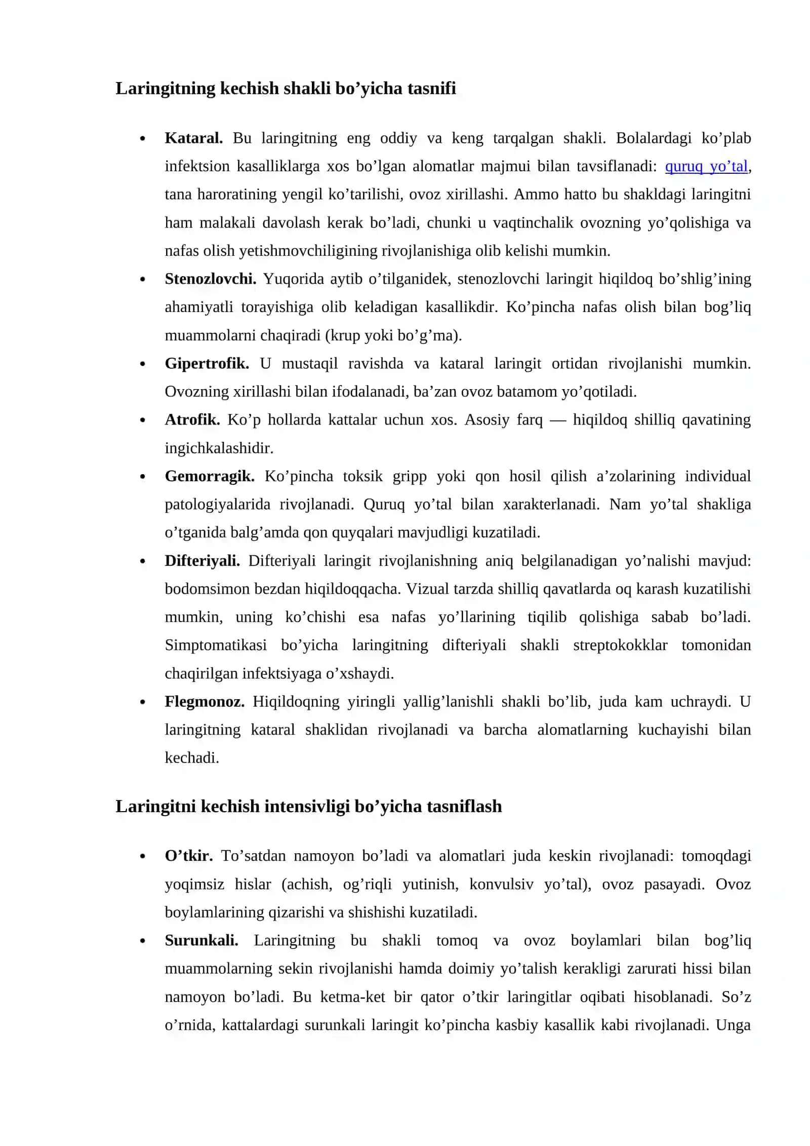 Laringitning tasnifi 2