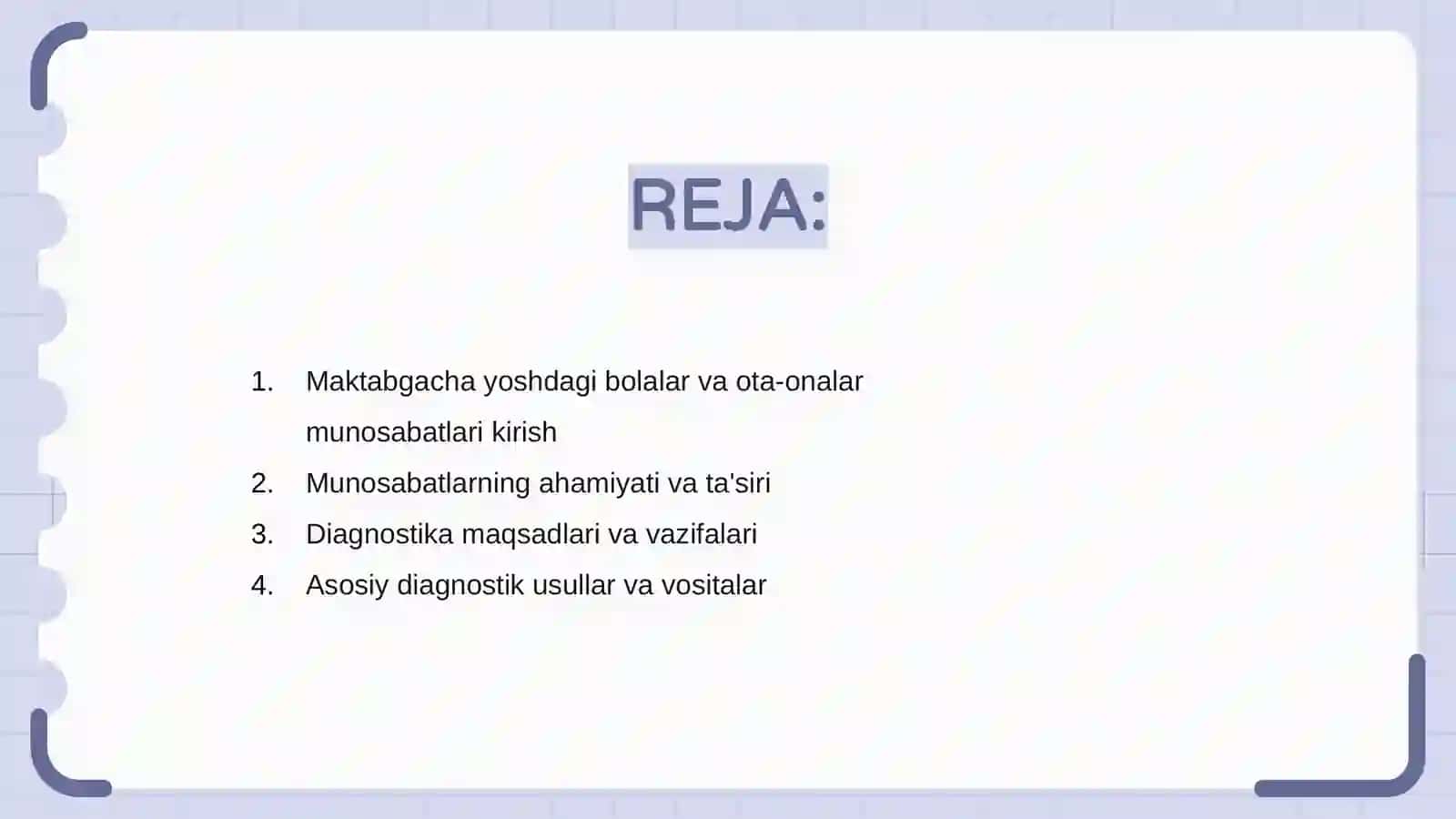 Maktabgacha yoshdagi bolalar va ota onalari o'rtasidagi munosabatlar diagnostikasi 2