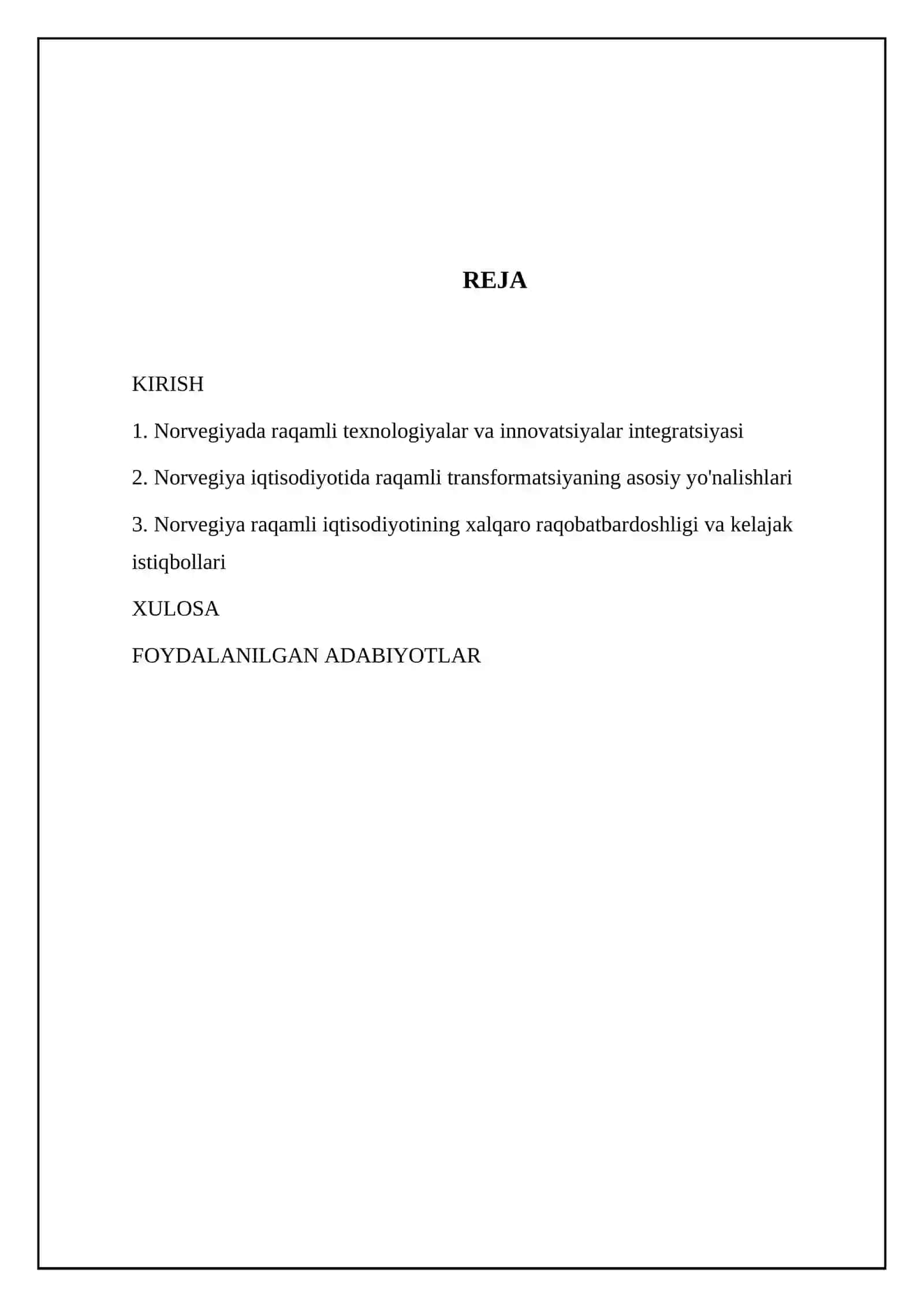Norvegiya mamlakatining raqamli iqtisodiyoti 2