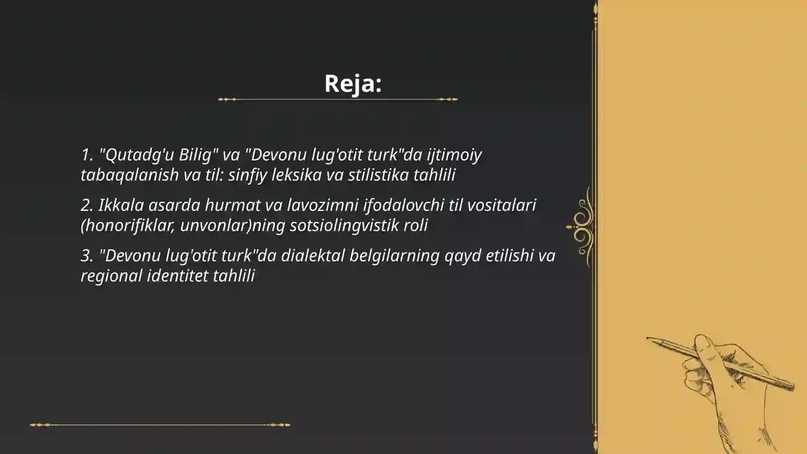 Qutadg'u Bilig va Devonu lug'otit turk asarlari bo'yicha sotsiolingvistik tahlillar 2