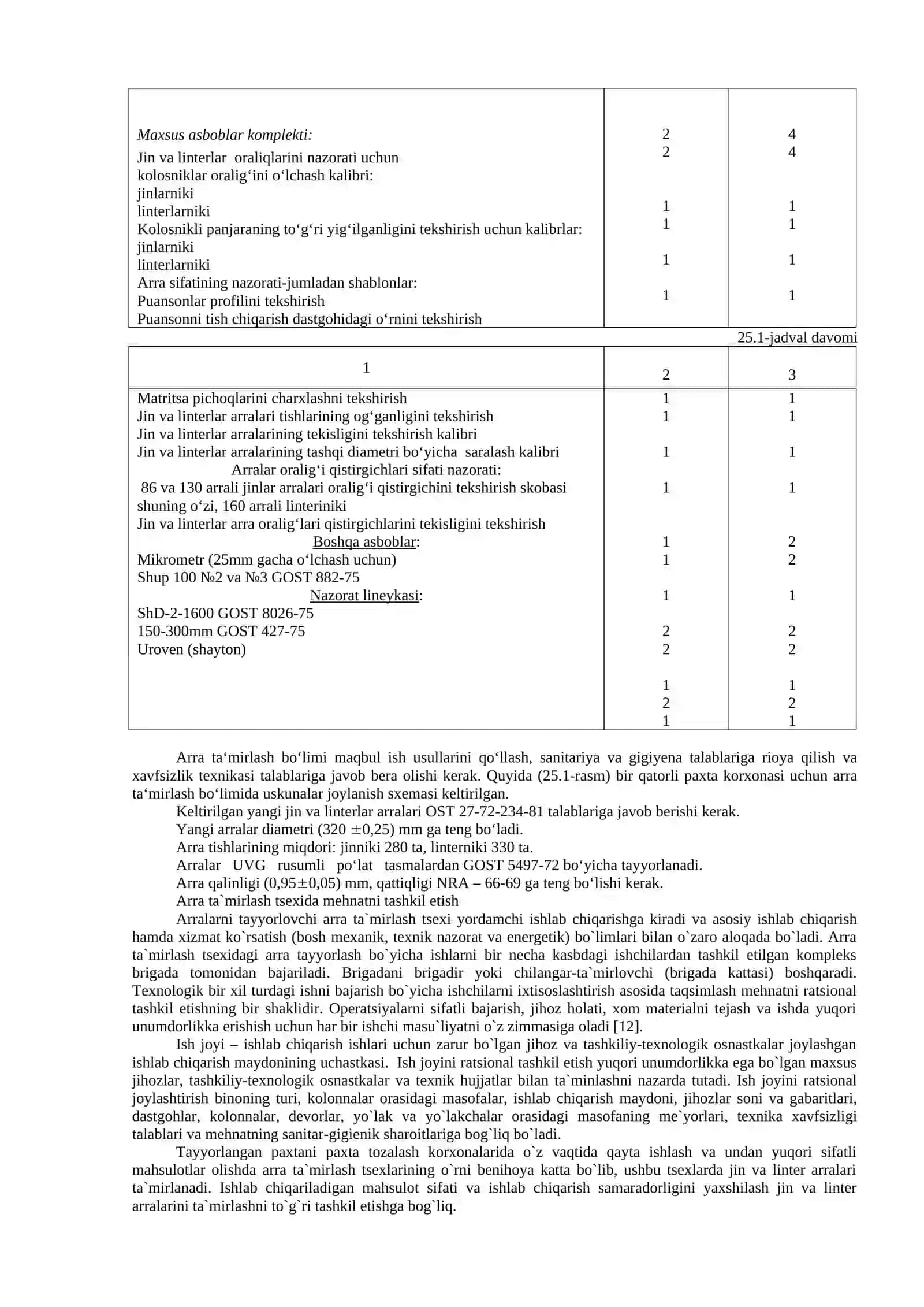ARRALARNI TA`MIRLASH TEXNOLOGIYASI. ARRA TA`MIRLASH TSEXI.  ARRA TA`MIRLASHNI TASHKIL ETISH. ARRA TA`MIRLASHNI TSEXIDA MEHNATNI TASHKIL ETISH. 2