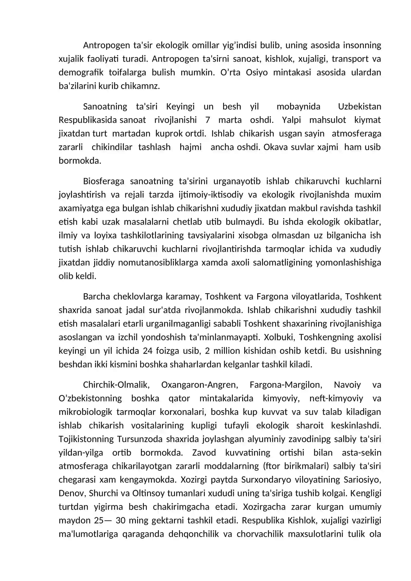 Mintaqaviy miqiyosidagi ekologik muamolar 2