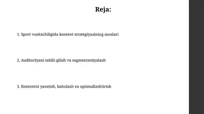 Sport mediasi va kontent tahlili auditoriyasi 2