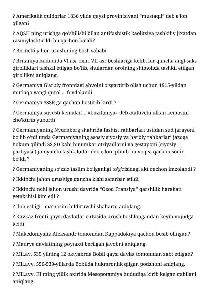 Barcha o’zbek tili guruhlari uchun 2