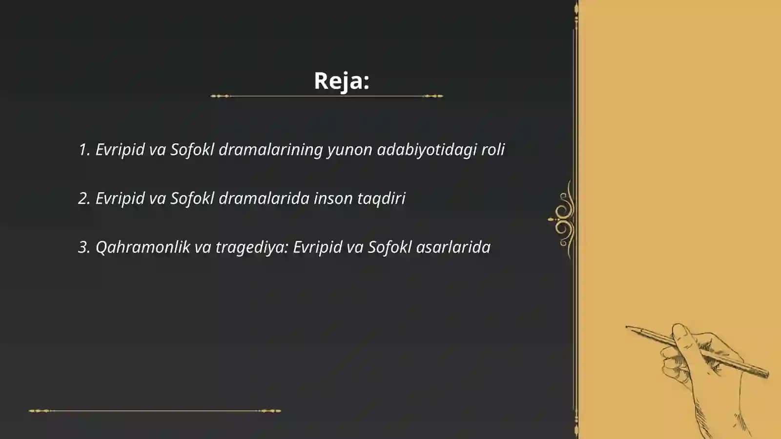 Evripid va Sofokl dramalarining ahamiyati 2