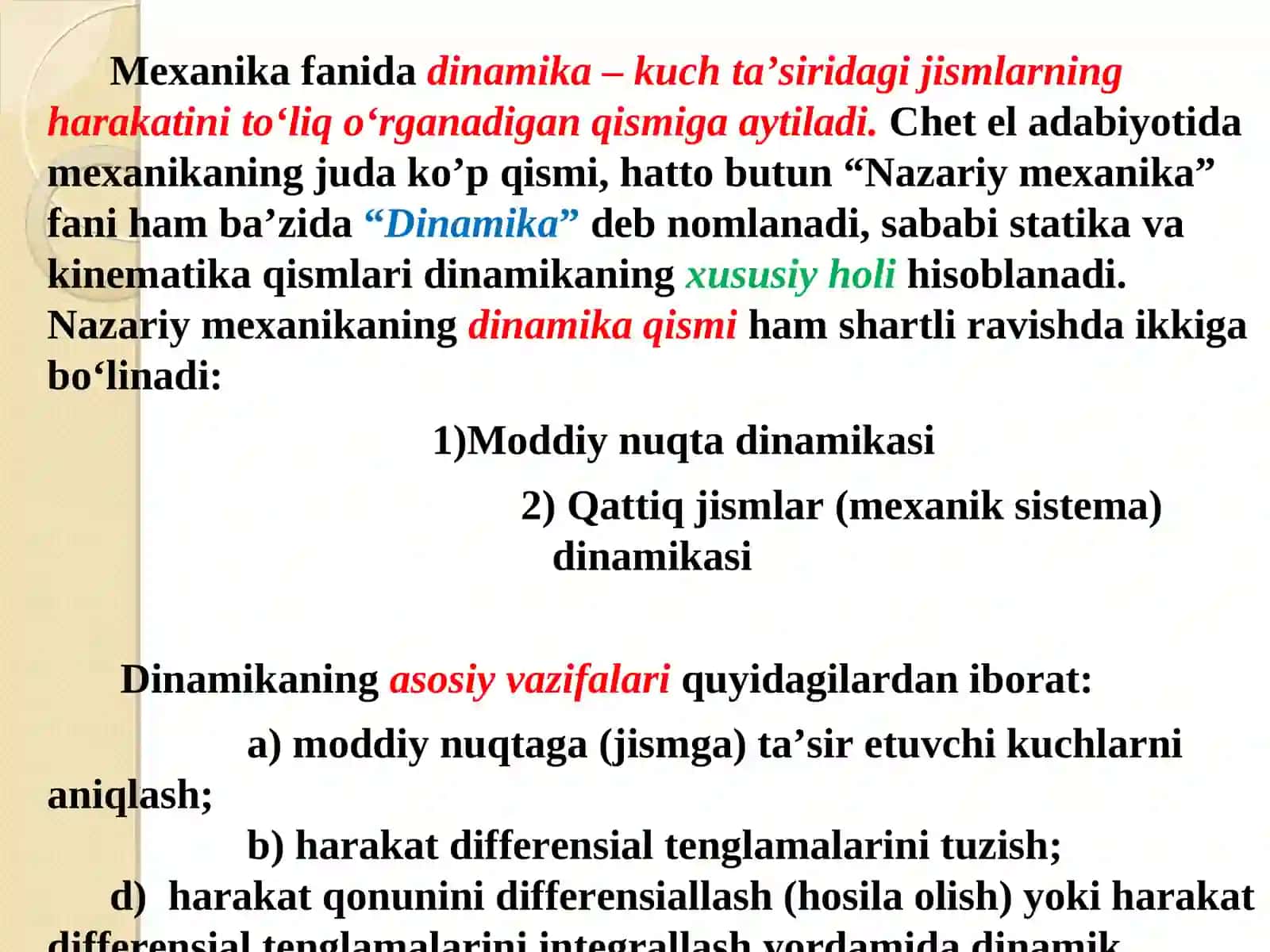 QATTIQ JISM HARAKATI MODDIY NUQTA DINAMIKASI 2