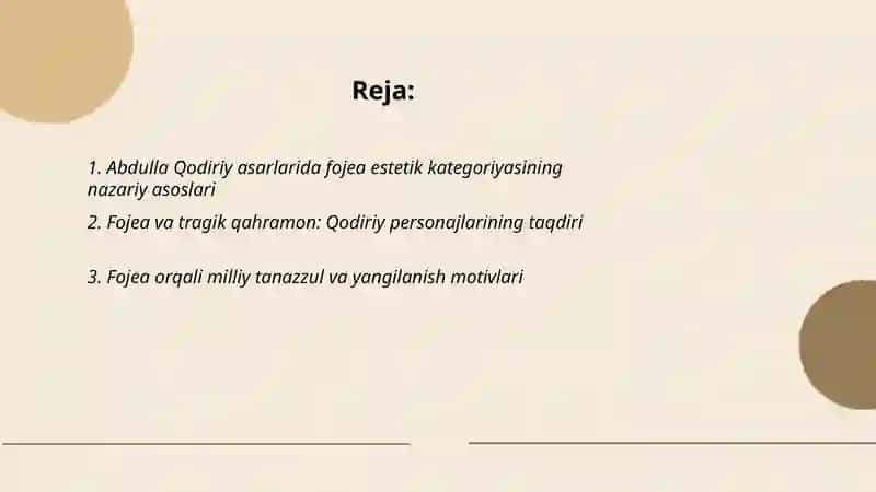 Abdulla Qodiriy asarlarida fojea estetik kategoriyasi 2