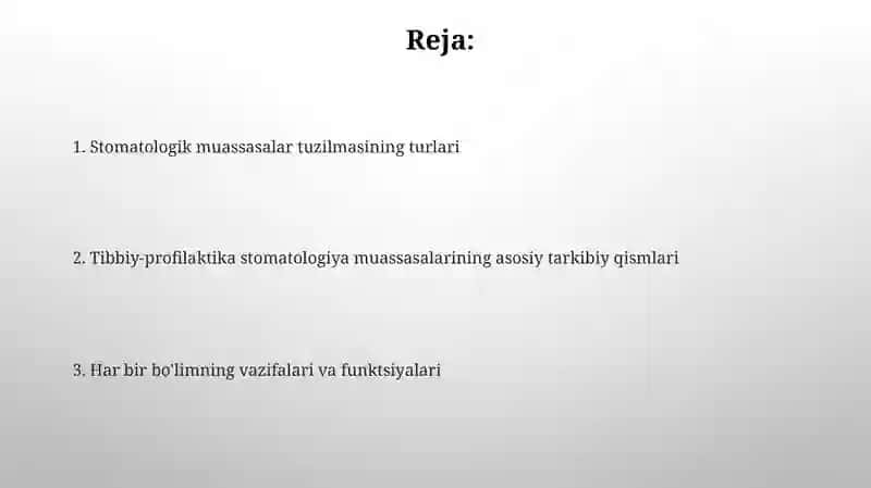 Davolash-profilaktikastomatologiyamuassasalariningasosiytarkibiybo'linmalari 2