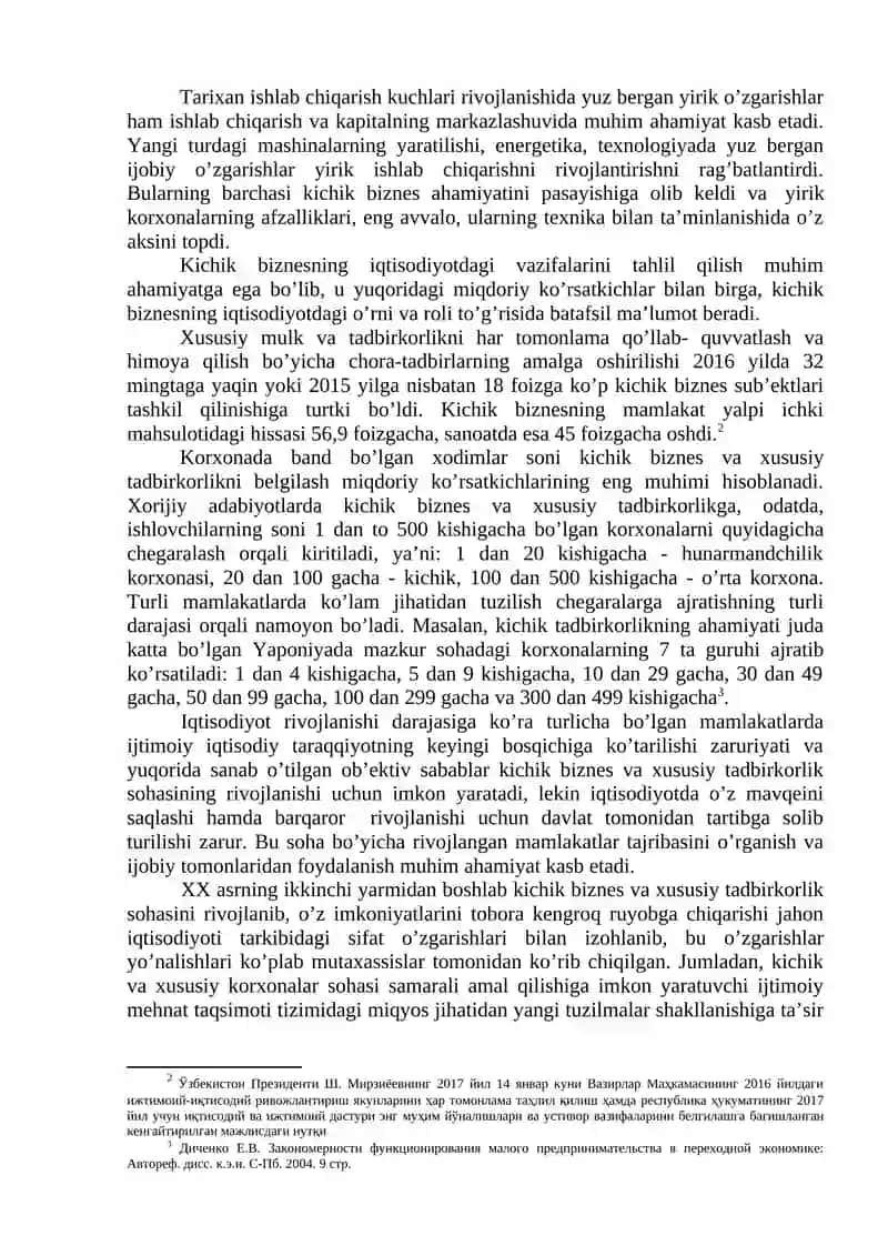 Kichik biznes va xususiy tadbirkorlik faoliyatining turlari va shakllari 2
