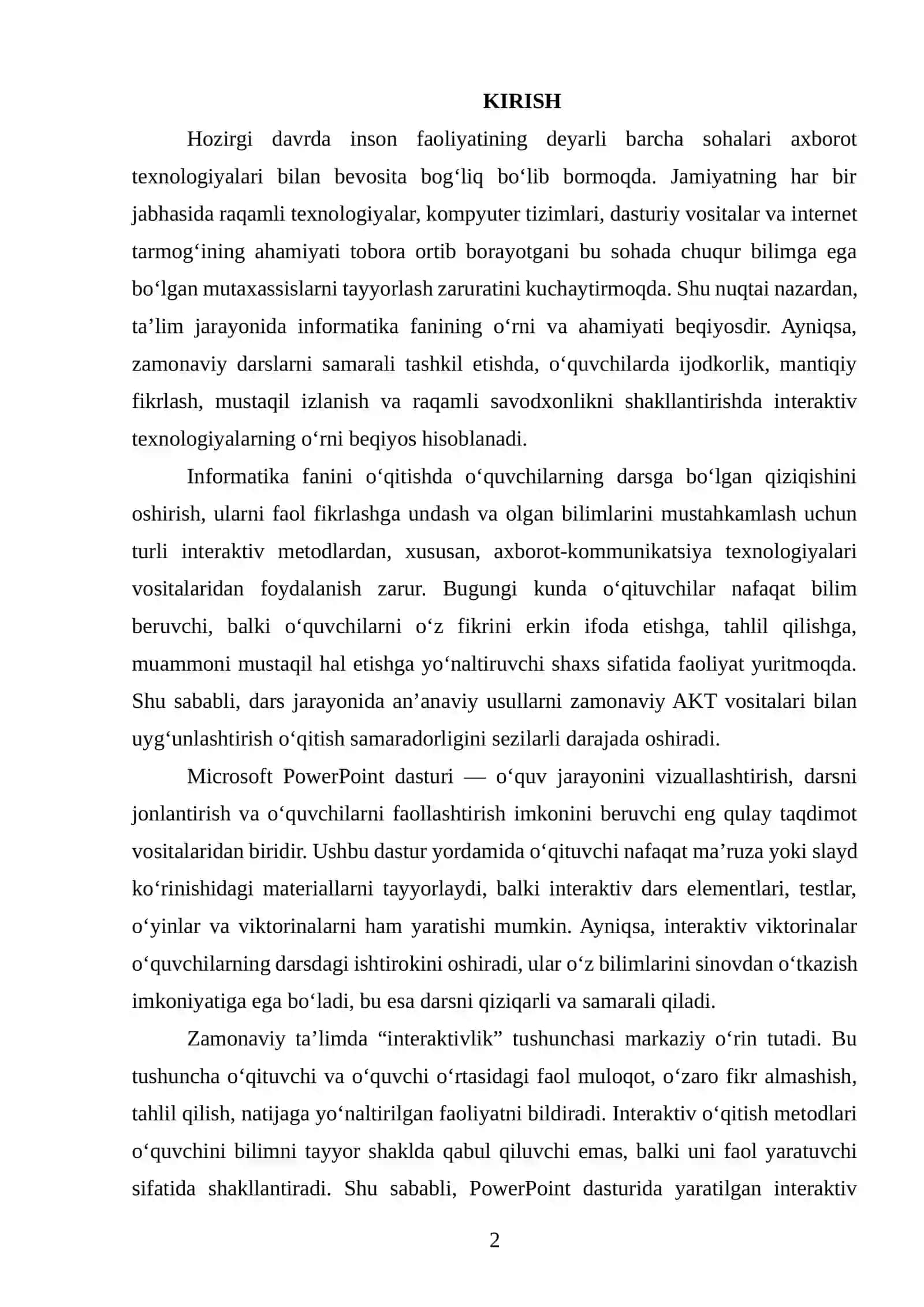 PowerPoint dasturida interaktiv taqdimotlar yaratishning nazariy asoslari 2