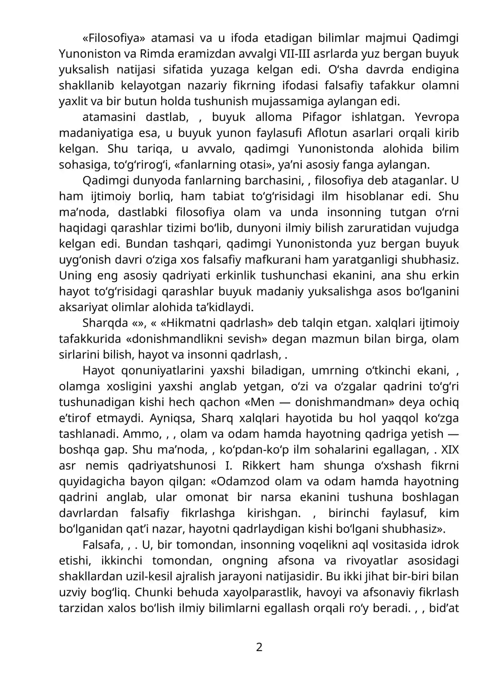 Falsafa fanining predmeti, mazmuni va jamiyatdagi roli 2