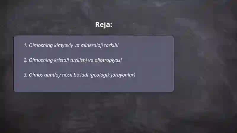 Olmos minerali haqida 2