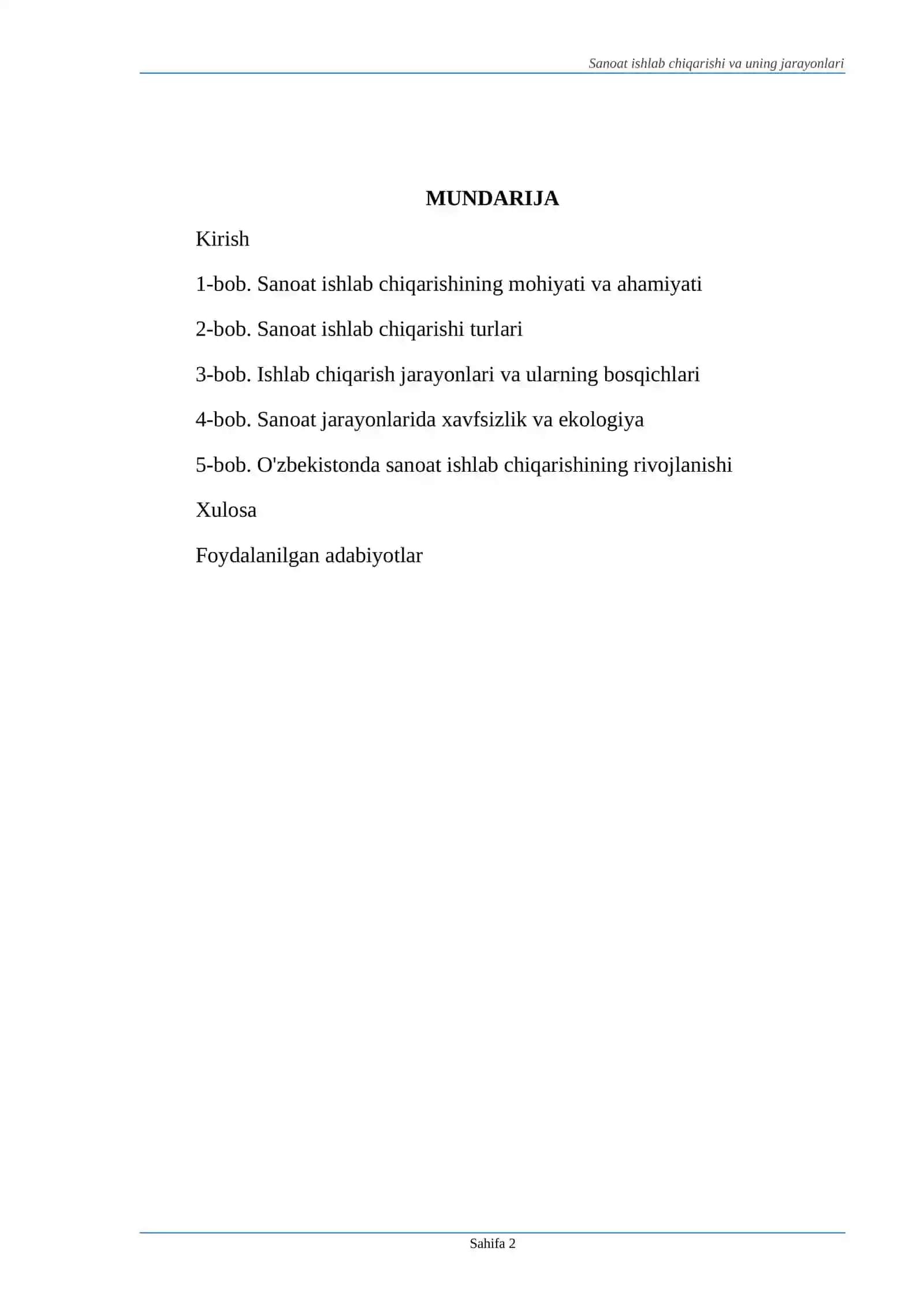 Sanoat ishlab chiqarishi va uning jarayonlari 2