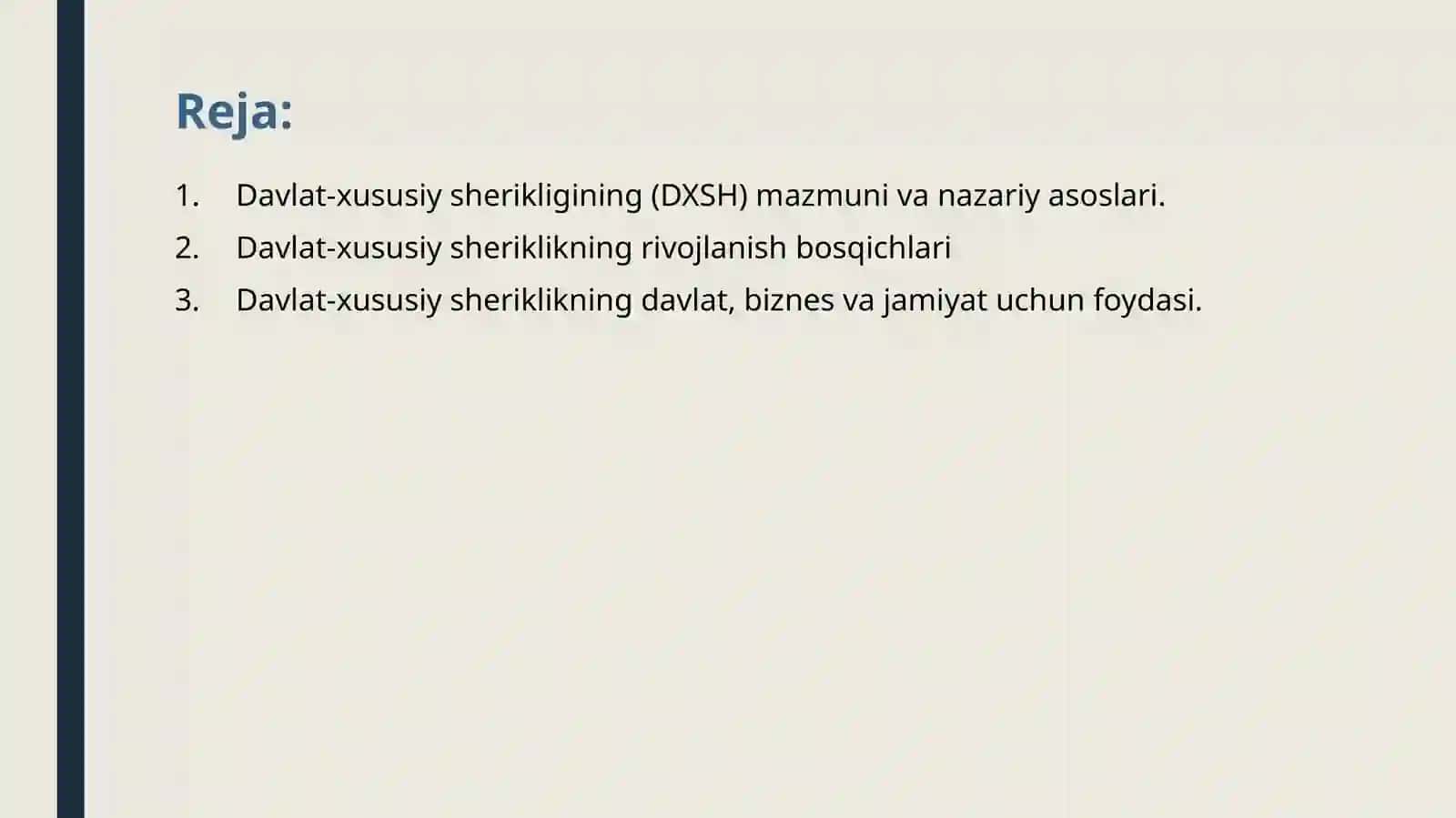Davlat xususiy sherikligining mazmuni va mohiyati 2