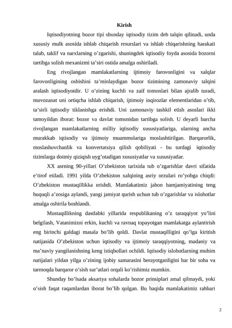Bozor iqtisodiyoti haqida tushuncha uning mazmuni vazifalari va tuzulishi 2