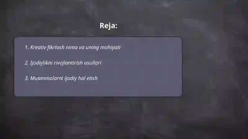 Kreativ fikrlash 2