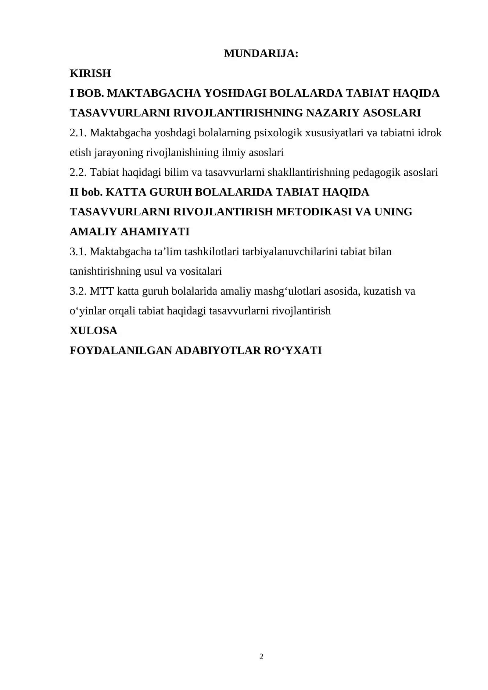 Maktabgacha ta’lim tashkiloti tarbiyalanuvchi katta guruh bolalarida tabiat haqida tasavvurlarni rivojlantirish 2