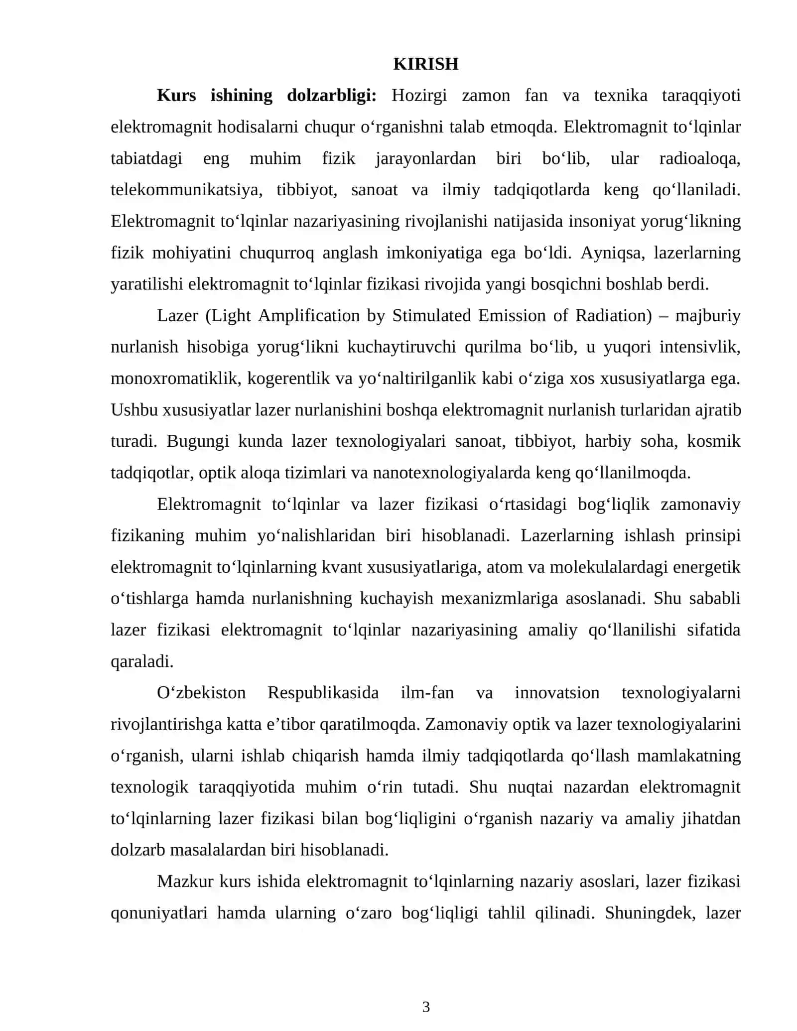 ELEKTROMAGNIT TOʻLQINLARNING LAZER FIZIKASI BILAN BOGʻLIQLIGI.docx 2