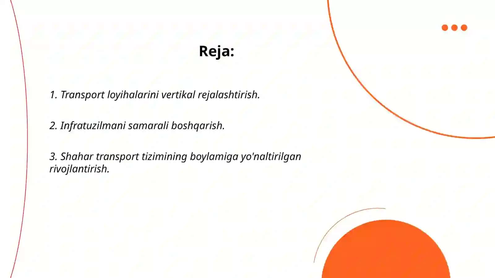 Transport loyihalarini vertikal rejalashtirish 2