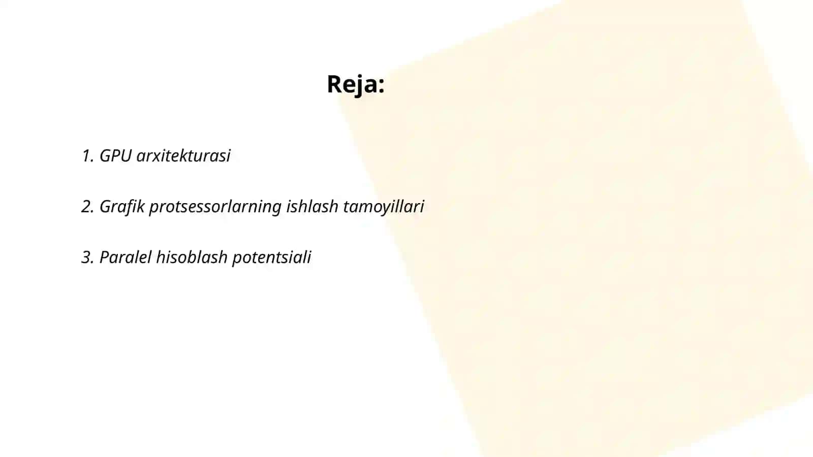 GPU VA UNING GRAFIKADA ISHLASH TAMOYILLARI 2
