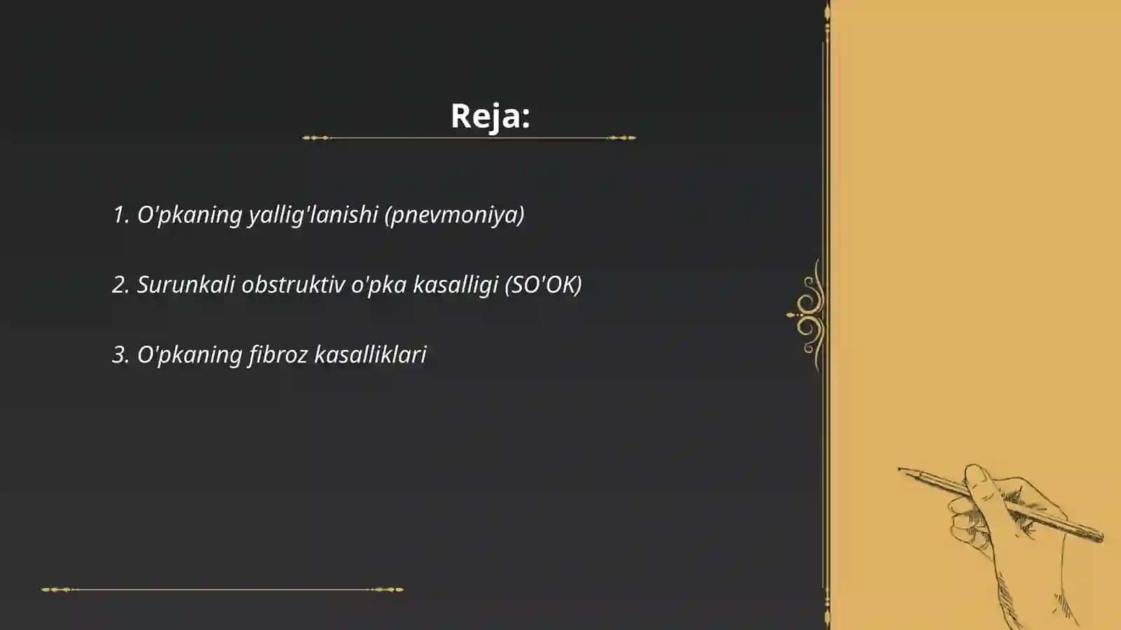 Oʻpkaning noparazitar kasalliklari 2