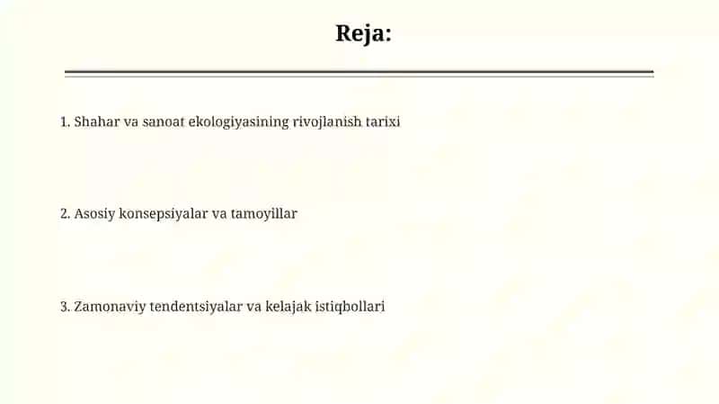 Shahar va sanoat ekologiyasi fanining rivojlanish tarixi 2