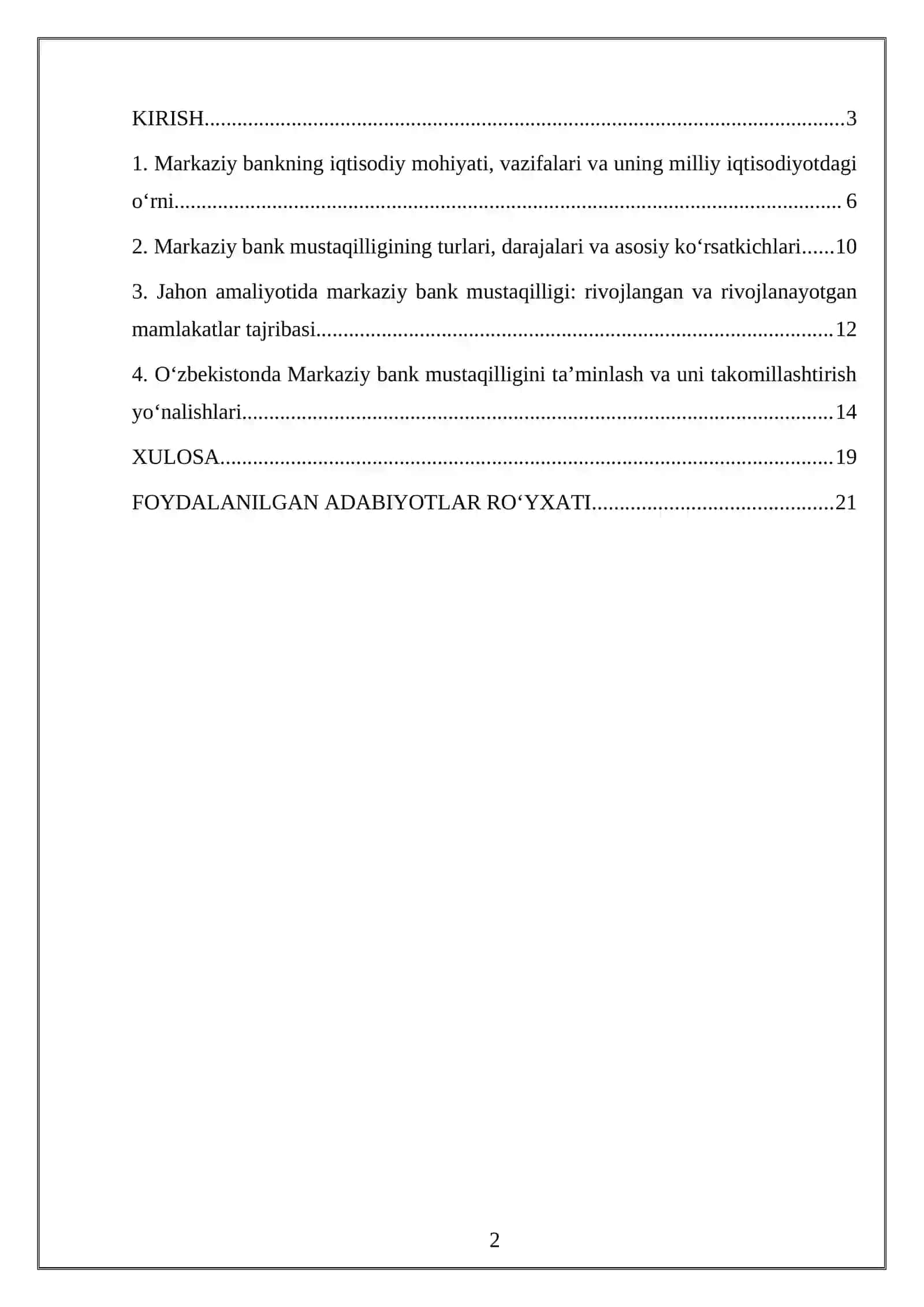 MARKAZIY BANKNING MUSTAQILLIGI 2