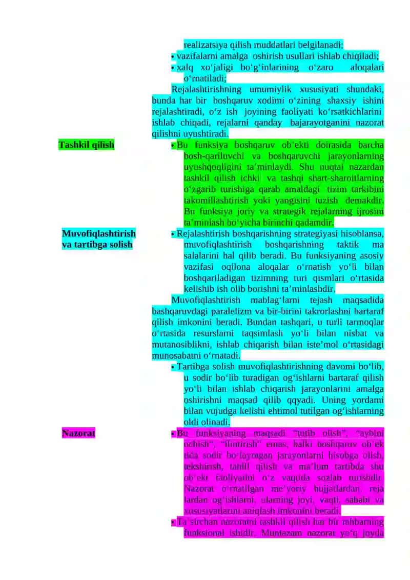 Maktab deriktorining boshqaruv faoliyatini moduli: 6 modul 2