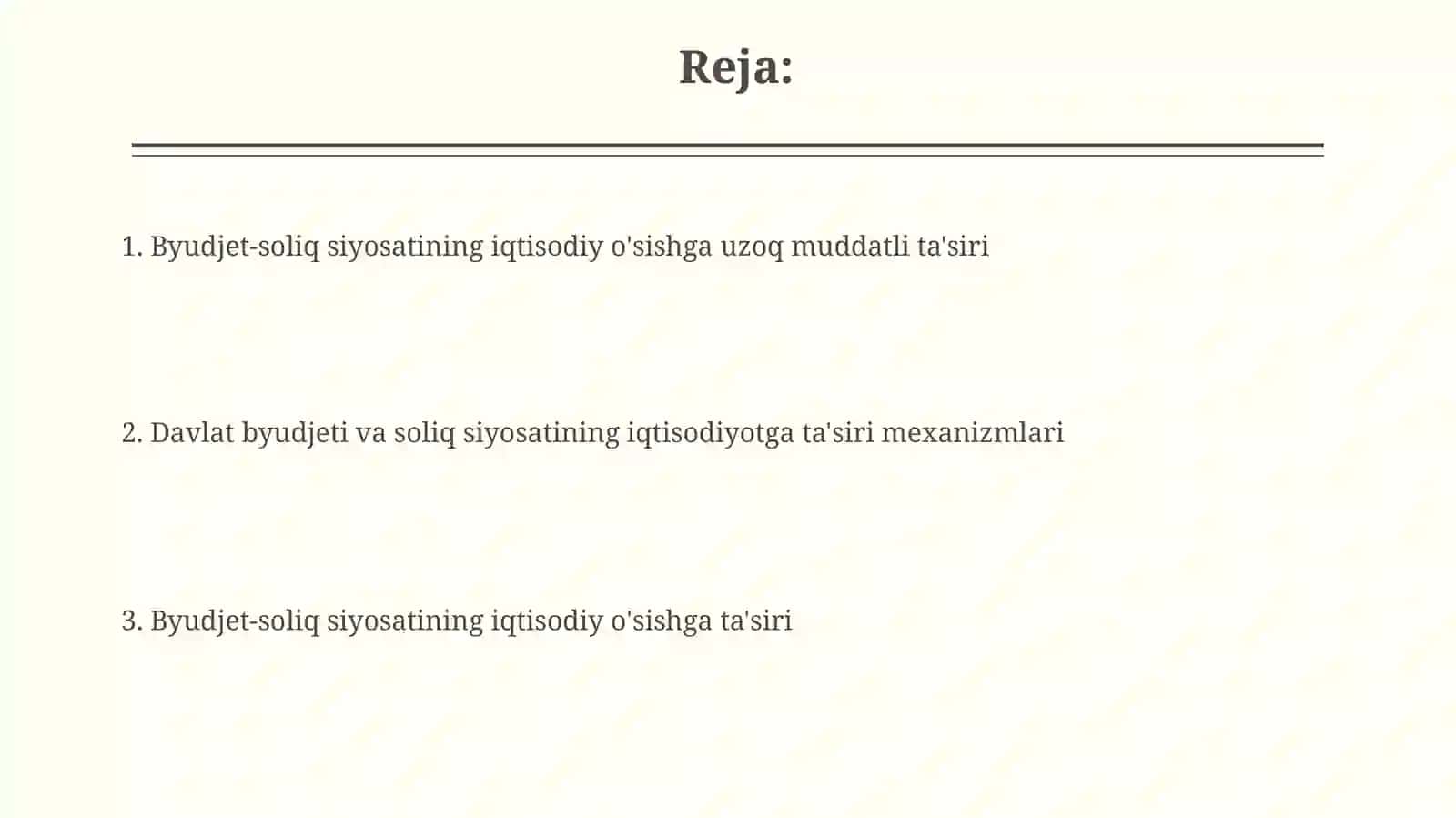 Byudjet-soliq siyosatining iqtisodiy o’sishga tasiri 2