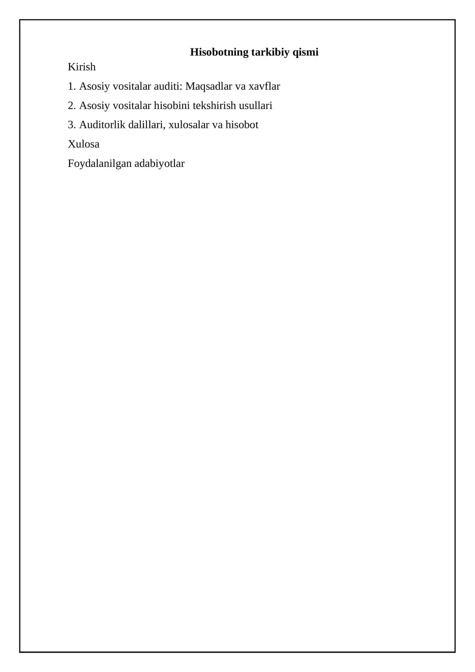 MOLIYA VA AUDIT MAVZUSIDA YOZGAN HISOBOTI 2